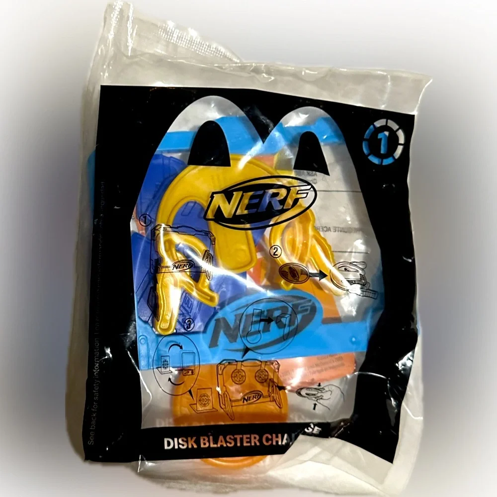 2023 NERF DISK BLASTER CHALLENGE MCDONALDS HAPPY MEAL #1 TOY COLLECTIBLE SEALED